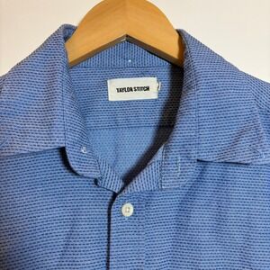 Taylor Stitch Jack Shirt Mens 42 Large Blue Organic Cotton Micro Dot Button Down
